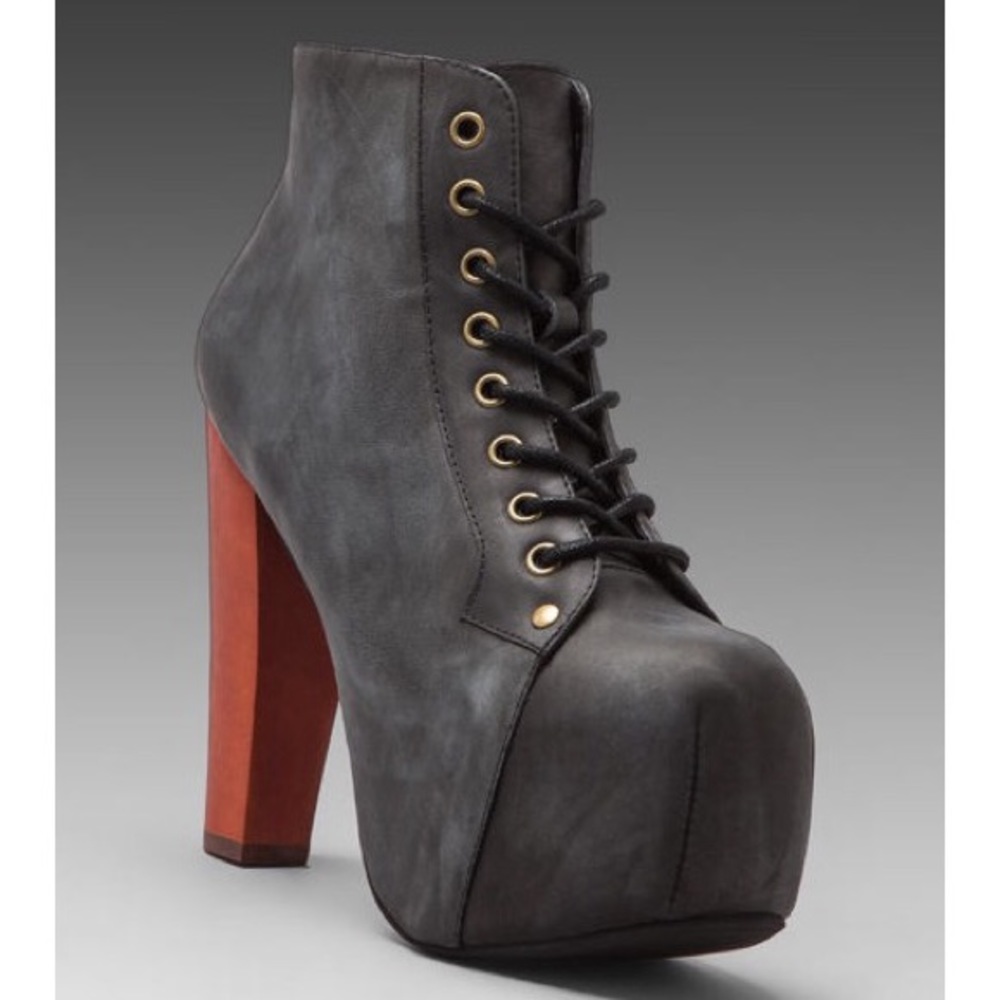Distressed Jeffrey Campbell Lita Black Boots